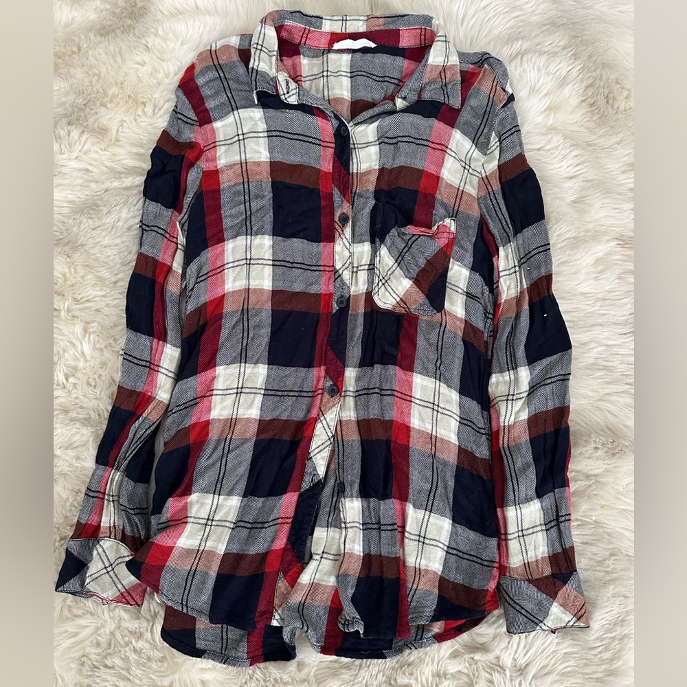 Beach lunch lounge flannel/plaid shirt